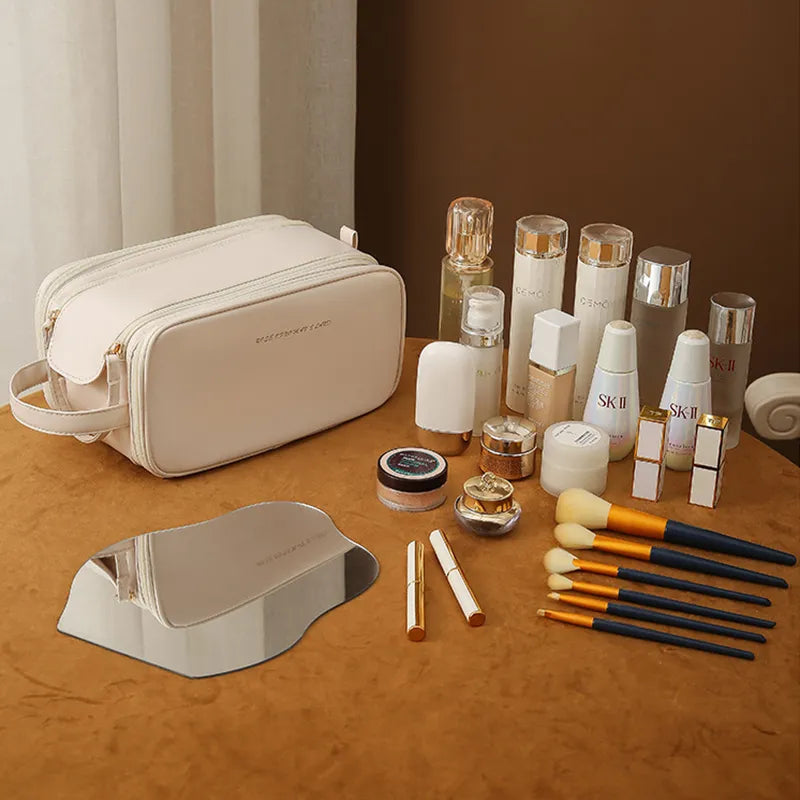 Three-Layer U-Shaped Cosmetic Bag